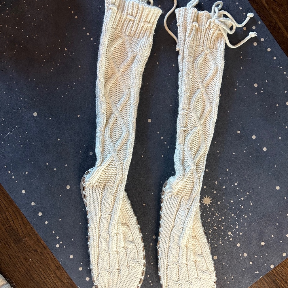 Vintage Victoria Secret PINK Cable Knit Sweater House Shoes Boots RARE